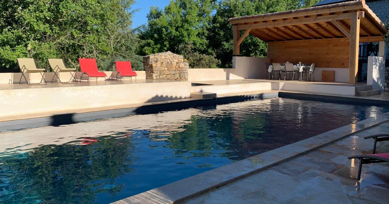 Villa de 100m2 avec grande piscine privée Saint Alban Auriolles Exterior foto